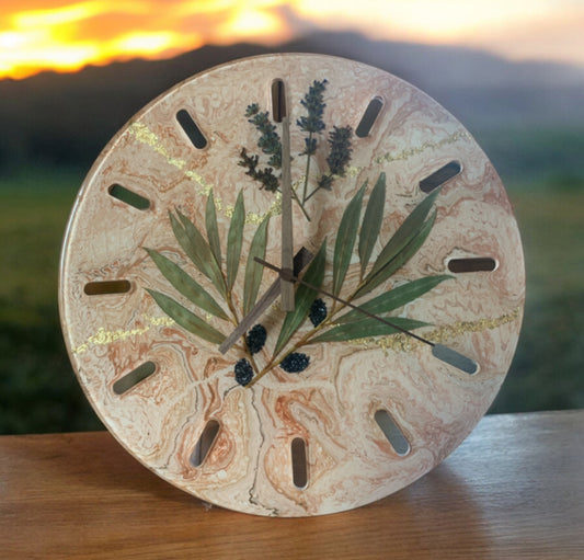 Horloge Provençal Résine Epoxy/Jesmonite.